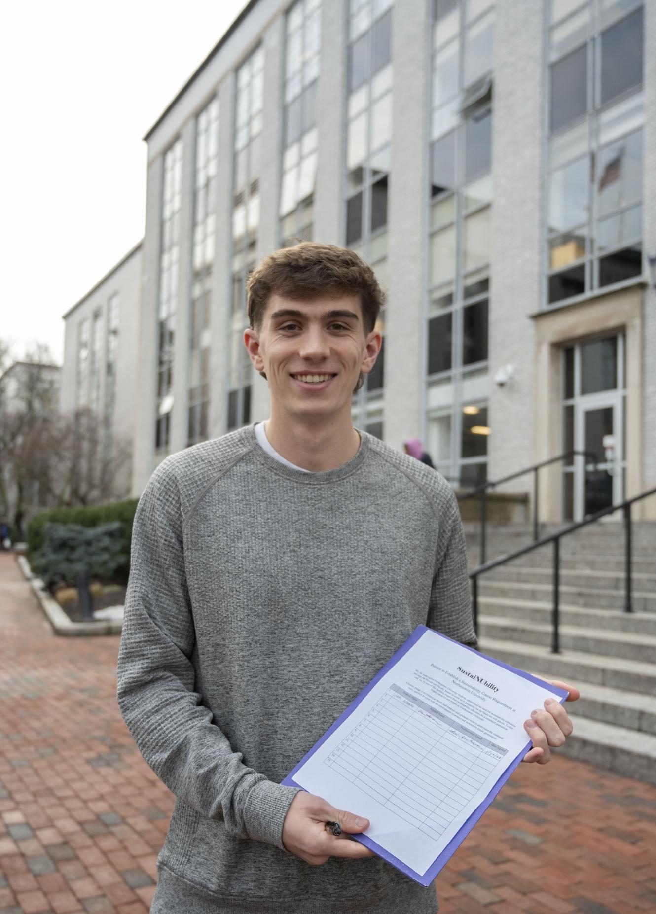 A student is advocating for the implementation of sustainability classes at Northeastern University.